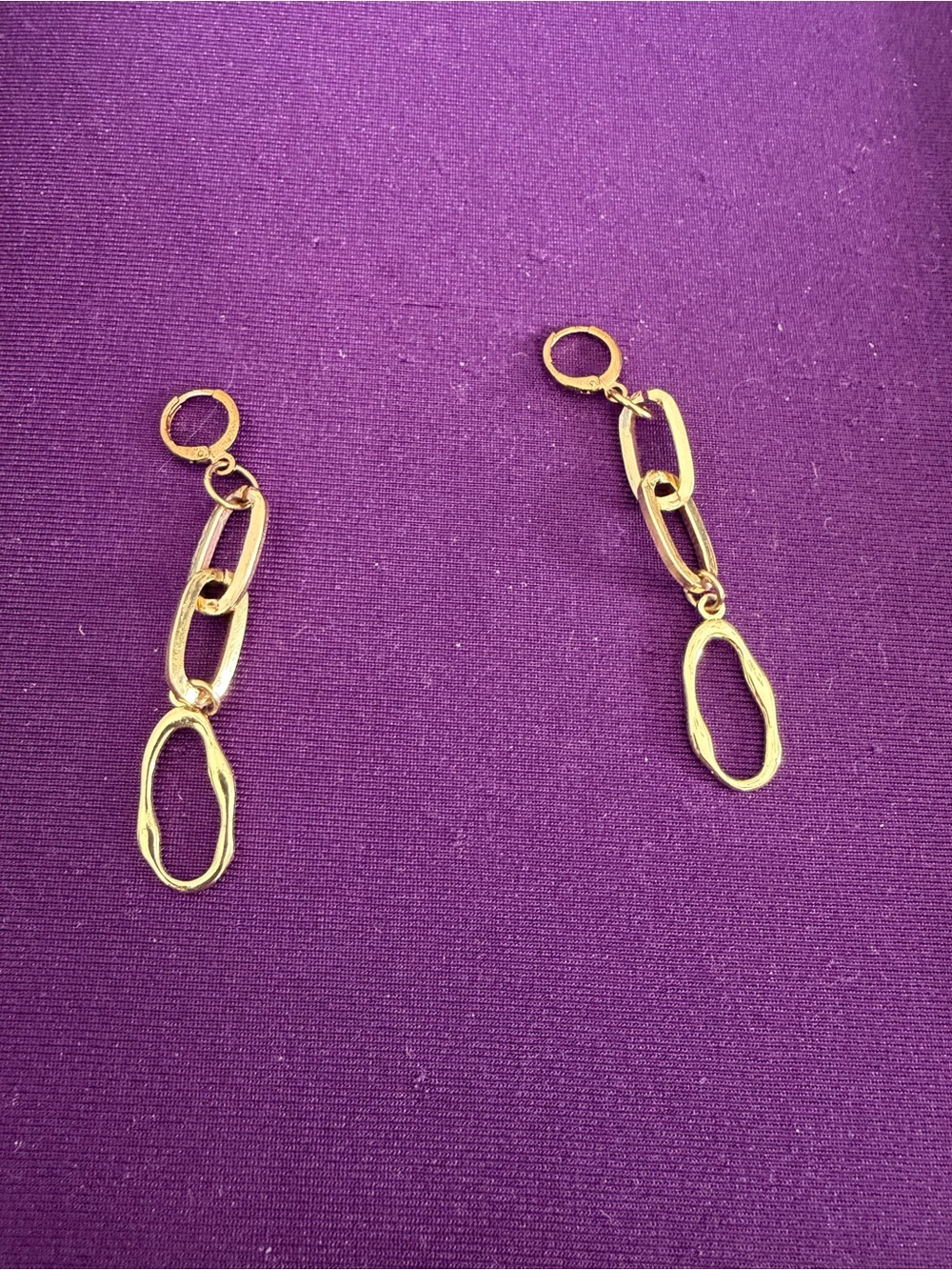 Gold Tone Linked Drop Earrings